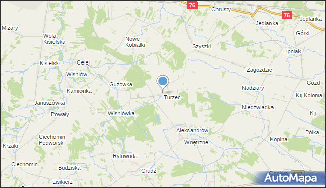 mapa Turzec, Turzec na mapie Targeo